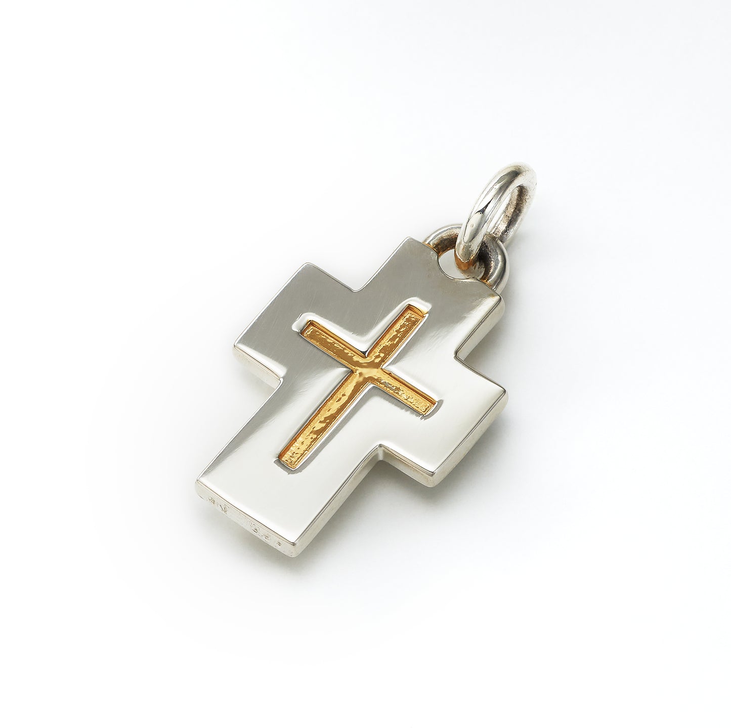 K18パープルゴールド ジュエリー クロスタイプペンダントネックレス 金バック チャーム付き