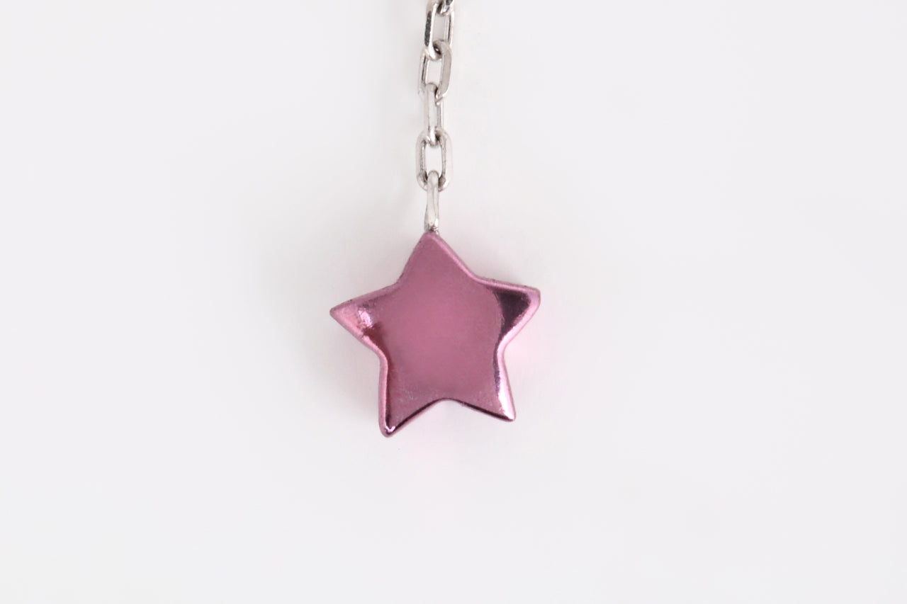 ホワイトゴールド・ パープルゴールドピアス(星)