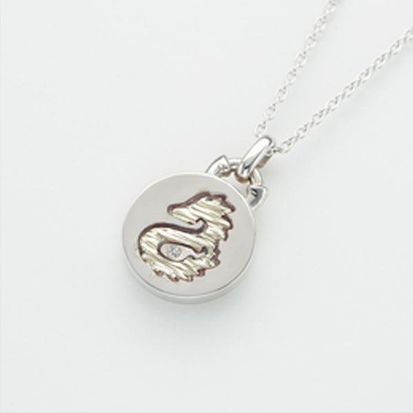 K18カラーゴールド・SV インゴット型 スモールサイズ龍(ドラゴン)ペンダントトップ(チェーンなし・チェーンつき)3色から選べます。